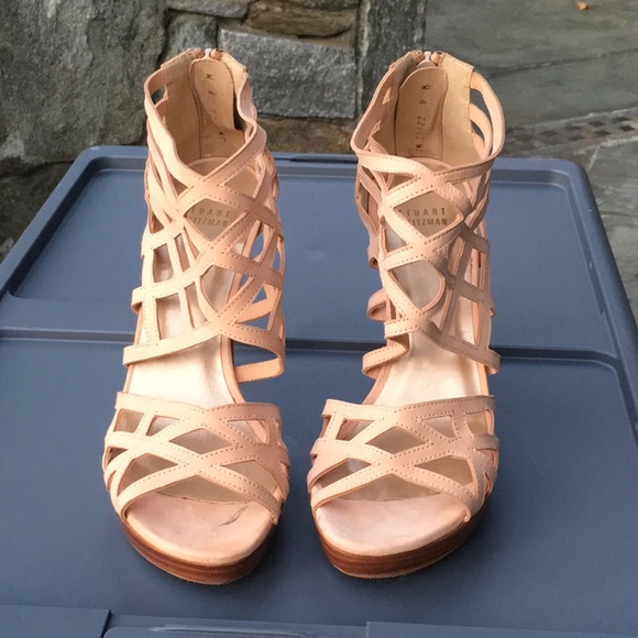 Stuart Weitzman Array Beige Sandal Heel - Picture 5 of 11